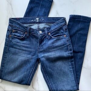 7 For All Mankind Dark Wash Skinny Jeans Size 25